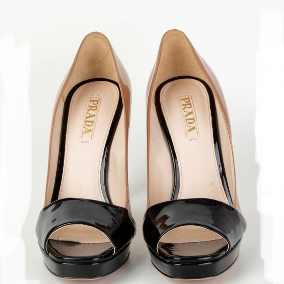 Prada Color Block Open Toe Heels - Picture 1 of 16